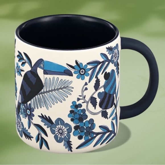 Lenco Azulejo FARM Rio Starbucks Collaboration Ceramic Mug Blue Tropical - Picture 1 of 12